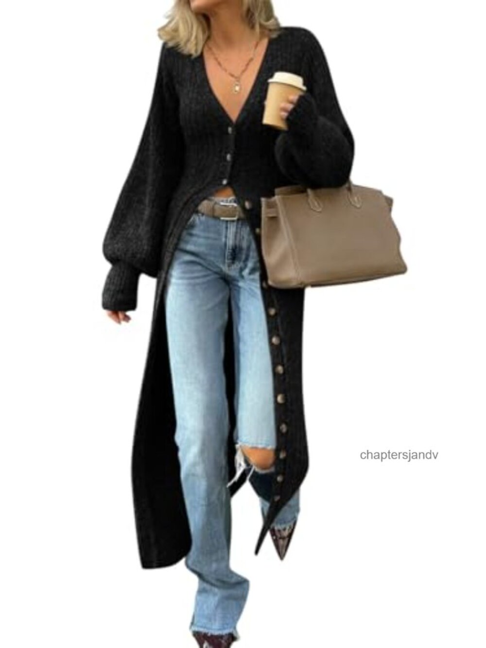 Womens Long Duster Cardigan Button Down Maxi Sweater Dress Chunky Knit